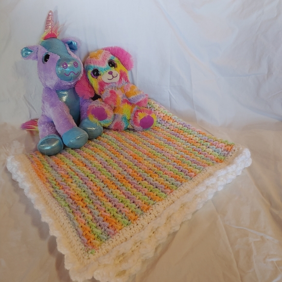 Crochet rainbow baby blanket - Picture 2 of 5